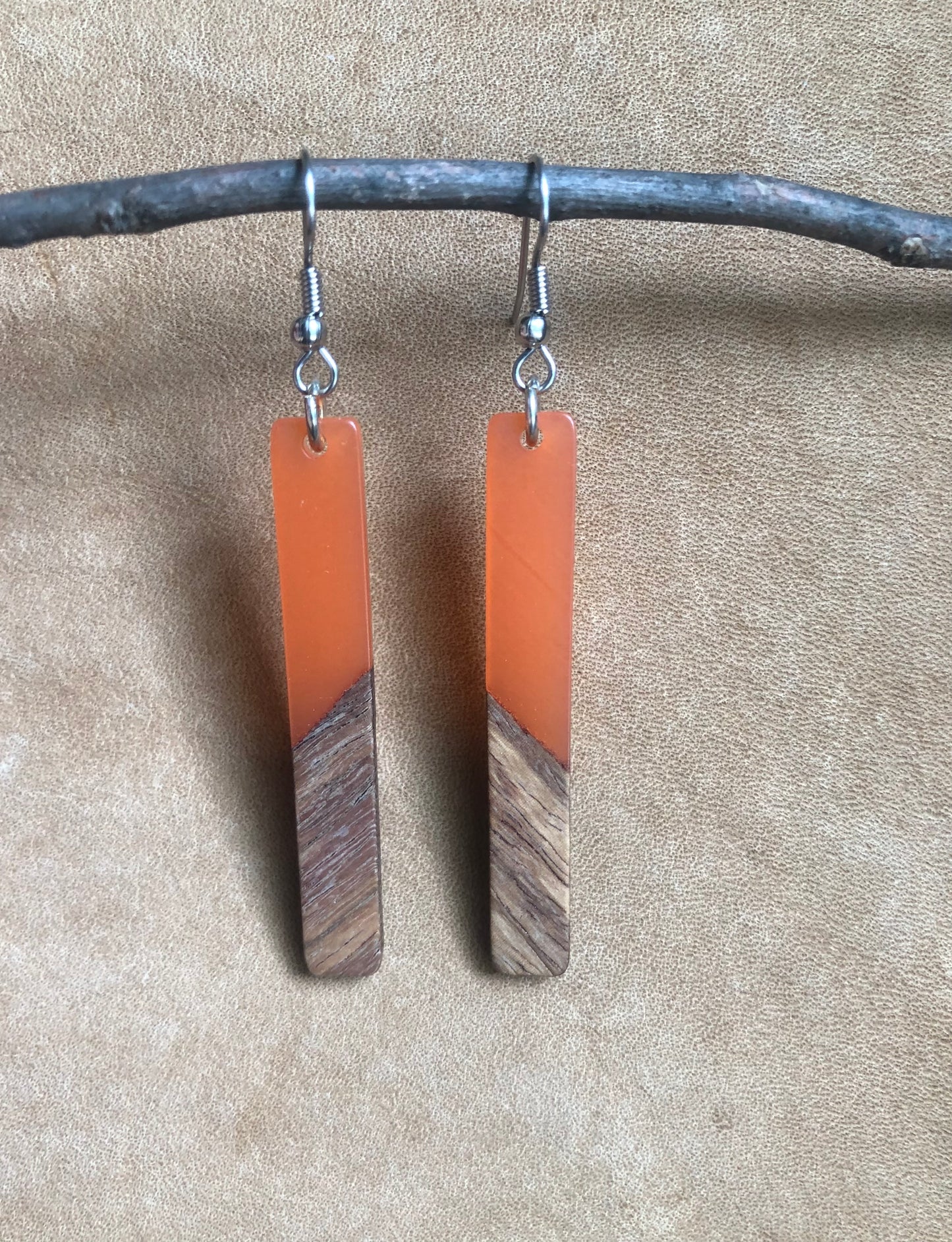Resin/wood Geometric Orange