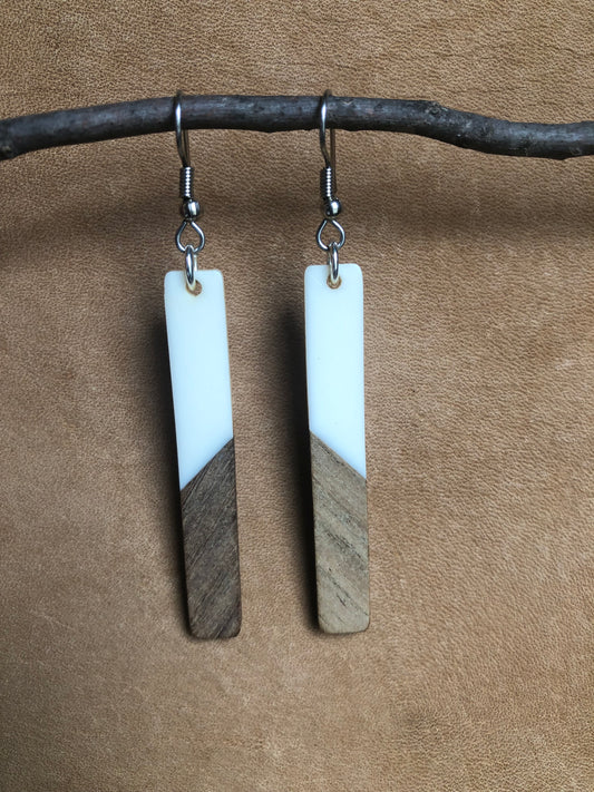 Resin/wood Geometric White