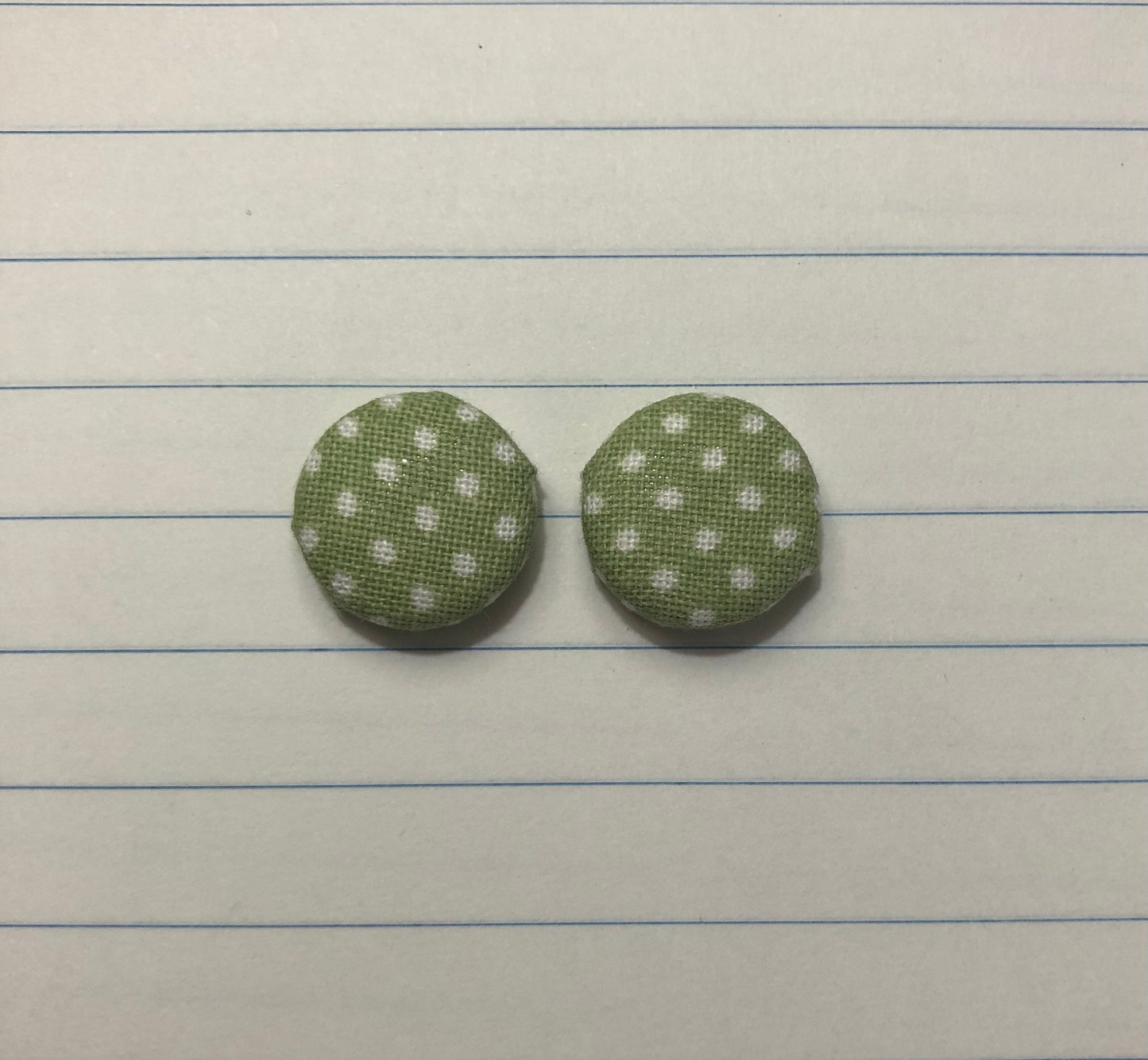 Fabric Studs Mint Polka Dot