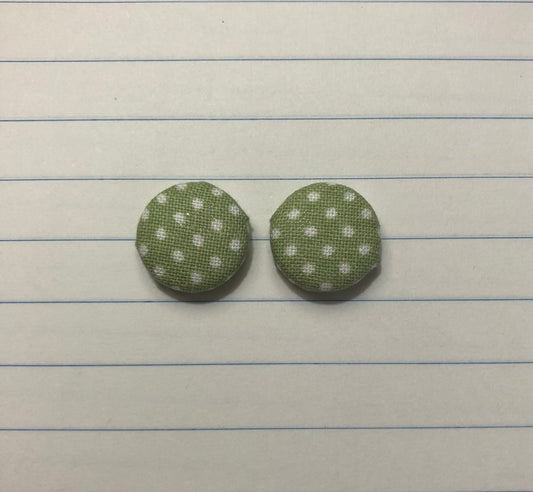 Fabric Studs Mint Polka Dot