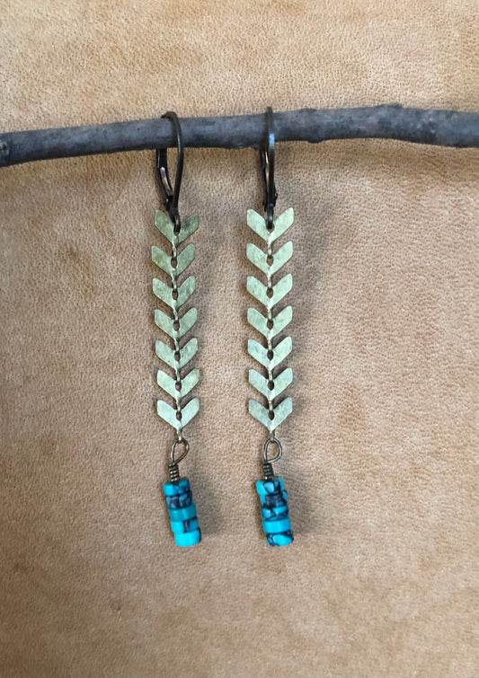 Wren Bronze Turquoise Heishi Petite